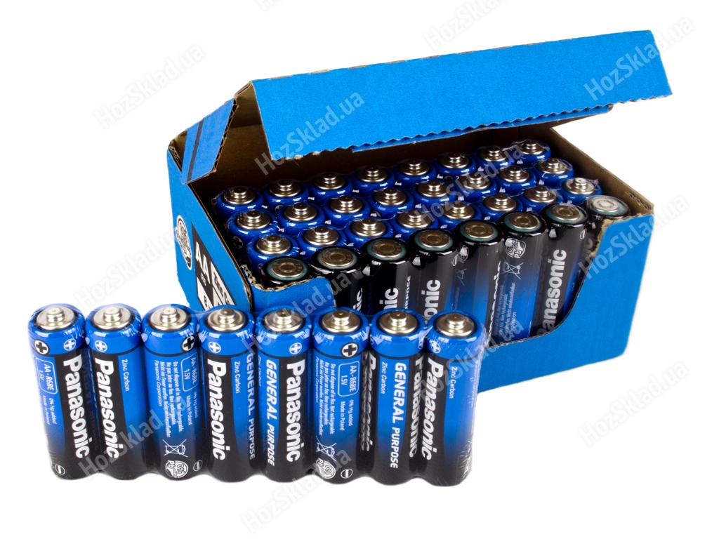 Батарейка солевая Panasonic General Purpose, 1.5V, AA, R6BE (цена за спайку 8шт) 5410853028604
