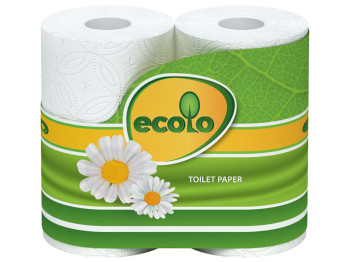 Папір туалетний Ecolo двошаровий (ціна за 4 рулони)