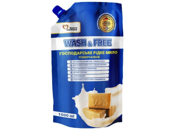 Засіб для миття універсальний Wash&Free, Рідке господарське мило, 1л, дойпак