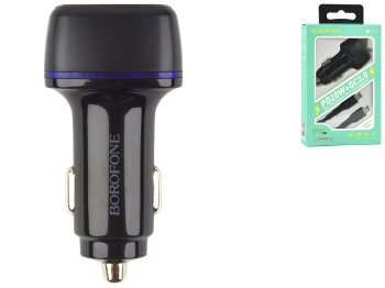 Автомобільний Зарядний Пристрій Borofone BZ14A PD20W+QC3.0 Type-C to Type-C 3A М'ята упаковка Колір 
