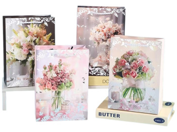 Пакет подарунковий паперовий S Flowers, 17х24х8см