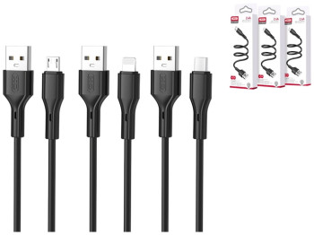 Кабель USB XO NB230 Rock Series Type-C 2.4A Цвет Черный