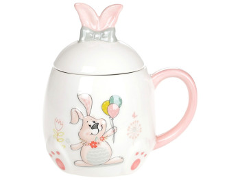 Кружка керамическая с объемным рисунком Веселый кролик, 450мл