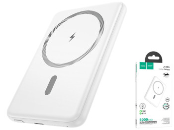 Універсальна мобільна батарея Power Bank Hoco J140A Tony PD20W, 5000mAh, колір бiлий