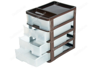 Комод настольный R-Plastic А4 на 4 ящика, коричневый, 35x25,5x38см, 03406/53691