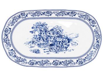 Блюдо фарфоровое Heritage Toile Collection Blue, овальное, 35,5×20,5×3 см