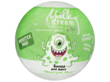 Бомба для ванн Milky Dream kids Монстрик Max 98% пищевых компонентов, с сюрпризом внутри 100г