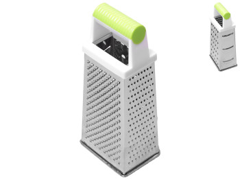 Терка Kamille нержавеющая сталь с пластиковой ручкой, 4 типа лезвий 22см