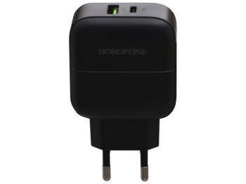 Сетевое зарядное устройство Borofone BA46A PD + QC3.0 Цвет Чёрный