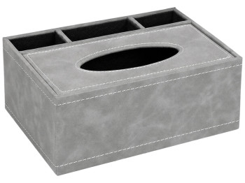 Диспенсер для салфеток Black, дерево, PU, с отделениями, 24×16×10 см