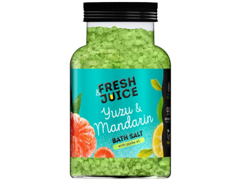 Сіль для ванн Fresh Juice, Yuzu & Mandarin, з маслом жожоба та екстрактами цитрусів, 700г