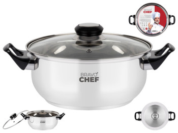 Кастрюля Bravo Chef, 20см, 2,3л, с бакелитовыми ручками, 6900068110786