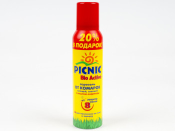 Средство от вредителей "Picnic bio active" аэрозоль от комаров и клещей до 8 часов 150 см3