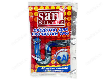 Средство для растворения загрязнений в канализационных трубах Sani Silver момент. очищение 80гр