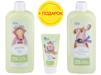 Набір PinkElephant (Шампунь 500мл+піна для купання 500мл) в подарунок зубна паста 50мл