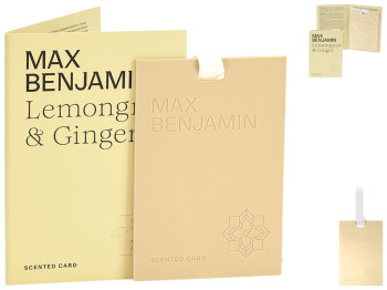 Освіжувач повітря Max Benjamin Scented Card Lemongrass&Ginger, для шафи та авто, 8×0,5×11,3см (71768
