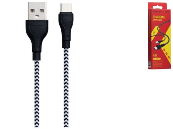 Кабель USB Borofone BX39 Beneficial Type-C, Чорно-Бiлий