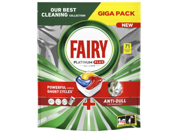 Капсулы для посудомоечных машин Fairy Platinum Plus All in One Lemon, 71шт