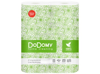 Бумажные полотенца DoDomy, белые, 2-слойные, 38 листов (2 рулона)