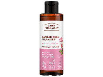 Мицеллярная вода Green Pharmacy Дамасская, с экстрактом розы и комплексом керамидов, 200мл