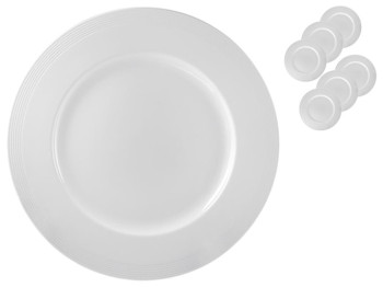 Тарелка подставная фарфоровая Maestro "White Linen" D27,5см (цена за набор 6шт)