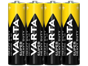 Батарейка солевая Varta, 1,5V, AA, R6 (цена за спайку 4шт) 4008496556465