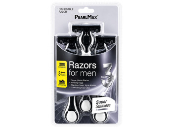 Бритвы одноразовые мужские PearlMax Razors for Men c 3 лезвиями, 3шт