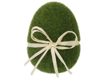 Пасхальный декор Яйцо с флоковым напылением, 9х12см, цвет - зеленый