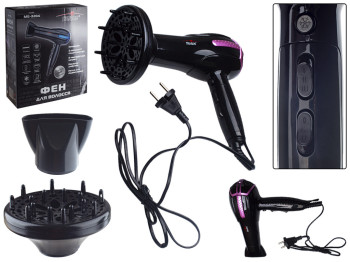 Фен Stenson c диффузором, 2 скорости, 3 температуры, концентратор, ионизация, холодный обдув 2200W