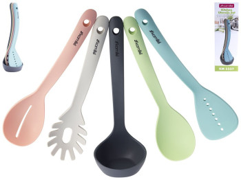 Набор кухонных принадлежностей Kamille нейлоновые с подставкой (цена за набор 5 предметов)