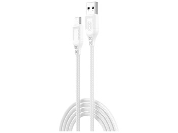 Кабель USB XO NB235 Zebra series Braided 2.4A Type C Цвет Белый