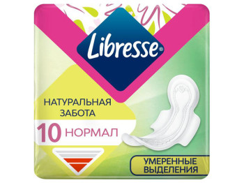 Прокладки гігієнічні Libresse Natural Care Ultra Normal з крильцями, 10шт