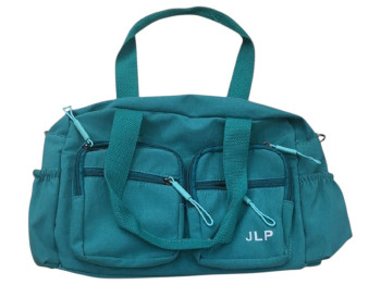 Сумка дорожная JLP, компактная, карманы на молнии, боковые отделения, полиэстер, 32×21см, цвет синий