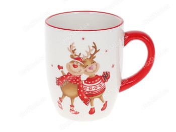 Кухоль керамічний Bonadi Новорічні Олені 350 мл