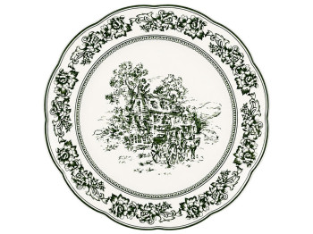 Тарелка фарфоровая Heritage Toile Collection Green, круглая, 22×2,5 см