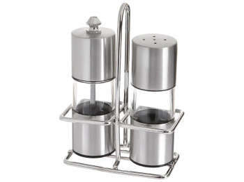 Мельницы для перца и соли Kamille на металлической подставке 2шт