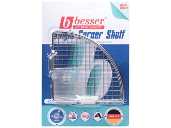 Полка угловая хромированная Besser с креплением Smart Sticker 20х20х8,5см