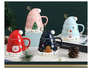 Чашка з кришкою та ложкою Merry Christmas 450мл