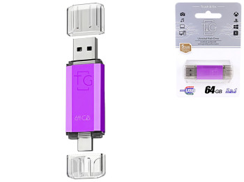 USB флеш-накопитель T&G 64gb USB/Type C 009, цвет фиолетовый