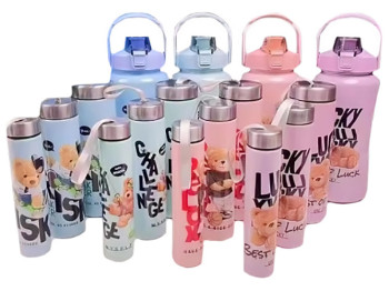 Пляшки для води спортивні 4в1 (300/600/900/2000мл)