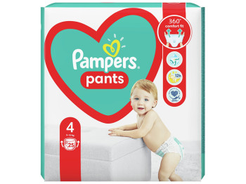 Подгузники-трусики одноразовые для мальчиков и девочек Pampers Pants Размер 4 Max 9-15кг 25шт