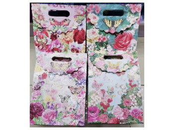 Пакет-сумка подарочная бумажная S Shining flowers 19x26,5x9см