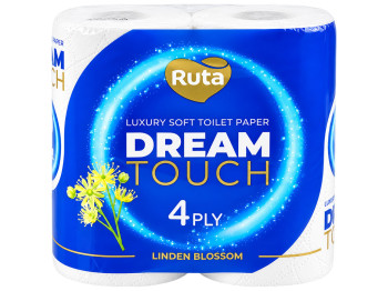 Туалетная бумага Ruta Dream Touch Platinum, ароматизированная, 4-слойная, 150 листов, 4 рулона