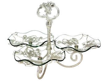 Фруктовница трехъярусная Виноград 19x30см