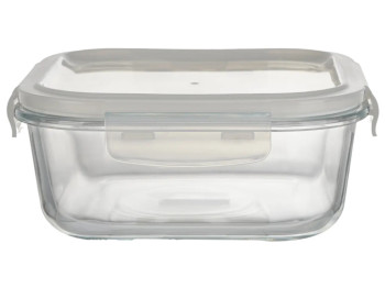 Контейнер Eсomo Thermo Box, квадрат, боросиликатное стекло, 1230мл, 17,5×17,5×6,5см, цвет прозрачный
