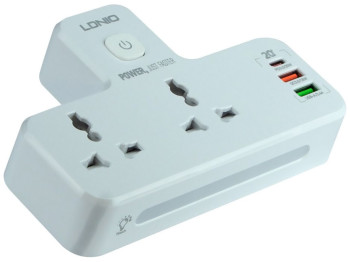 Мережевий перехідник із Нічником LDNIO SC2311 2 port/1PD/1 QC 3.0/1 USB/ 2 PSocket/ Led lamp Колір W