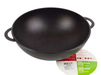 Сковорода алюм. без крышки " WOK " с двумя литыми ручками, антипригарное покрытие 28см  2803П