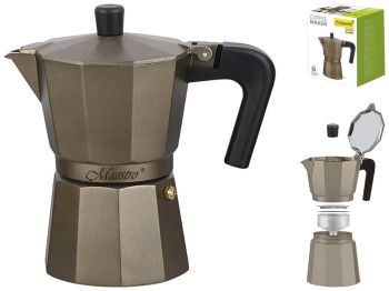 Кофеварка Maestro Espresso Moka, алюминивая, коричневая, 450мл