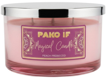 Свічка ароматична Pako-If Magical Candle, у склянці, парафін, аромат стиглого персика, 13x8см