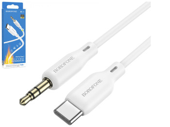 Кабель Aux Borofone BL18 Type-C Silicone Колір Бiлий